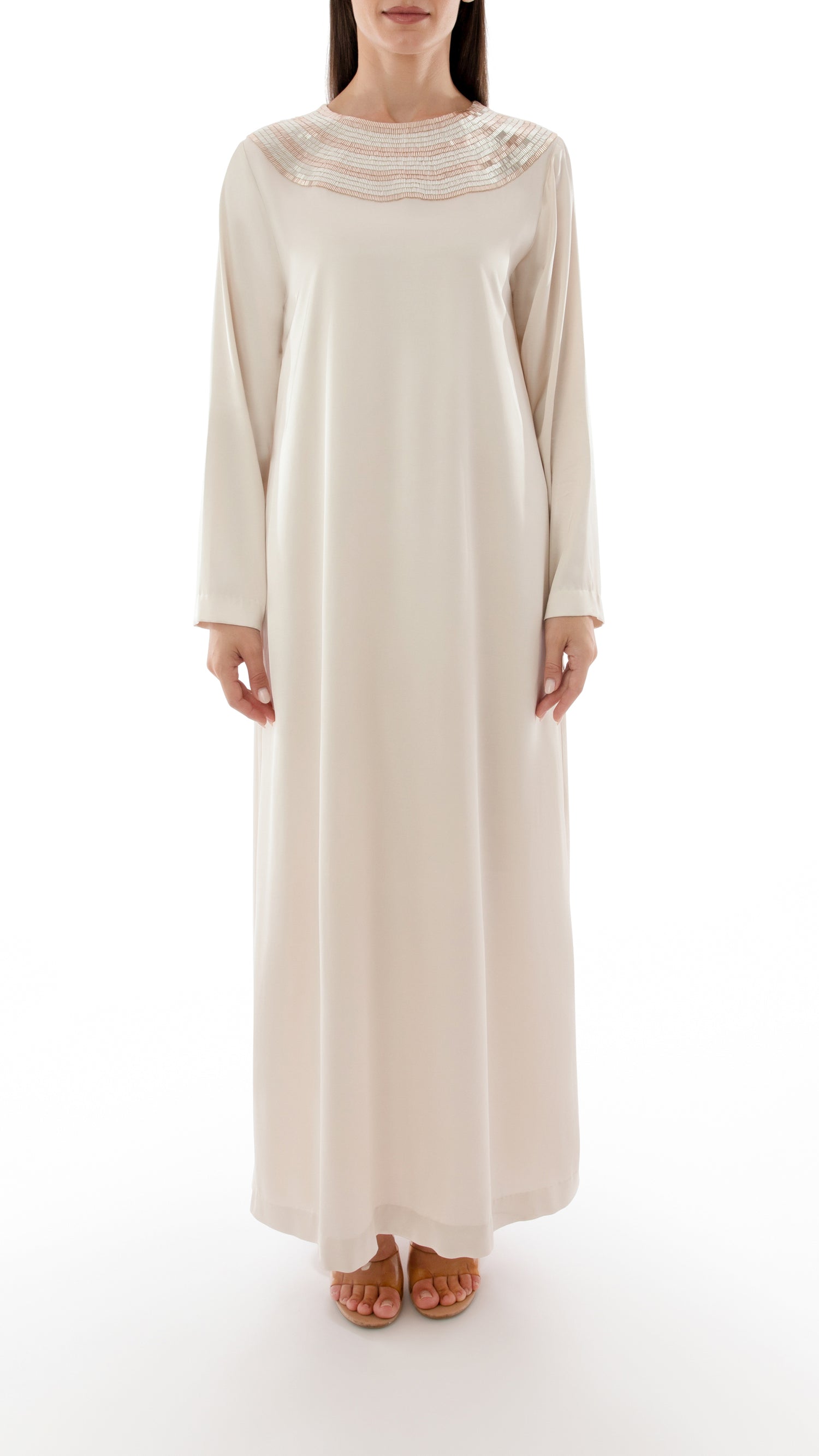 Embellished Neck Detail Dress