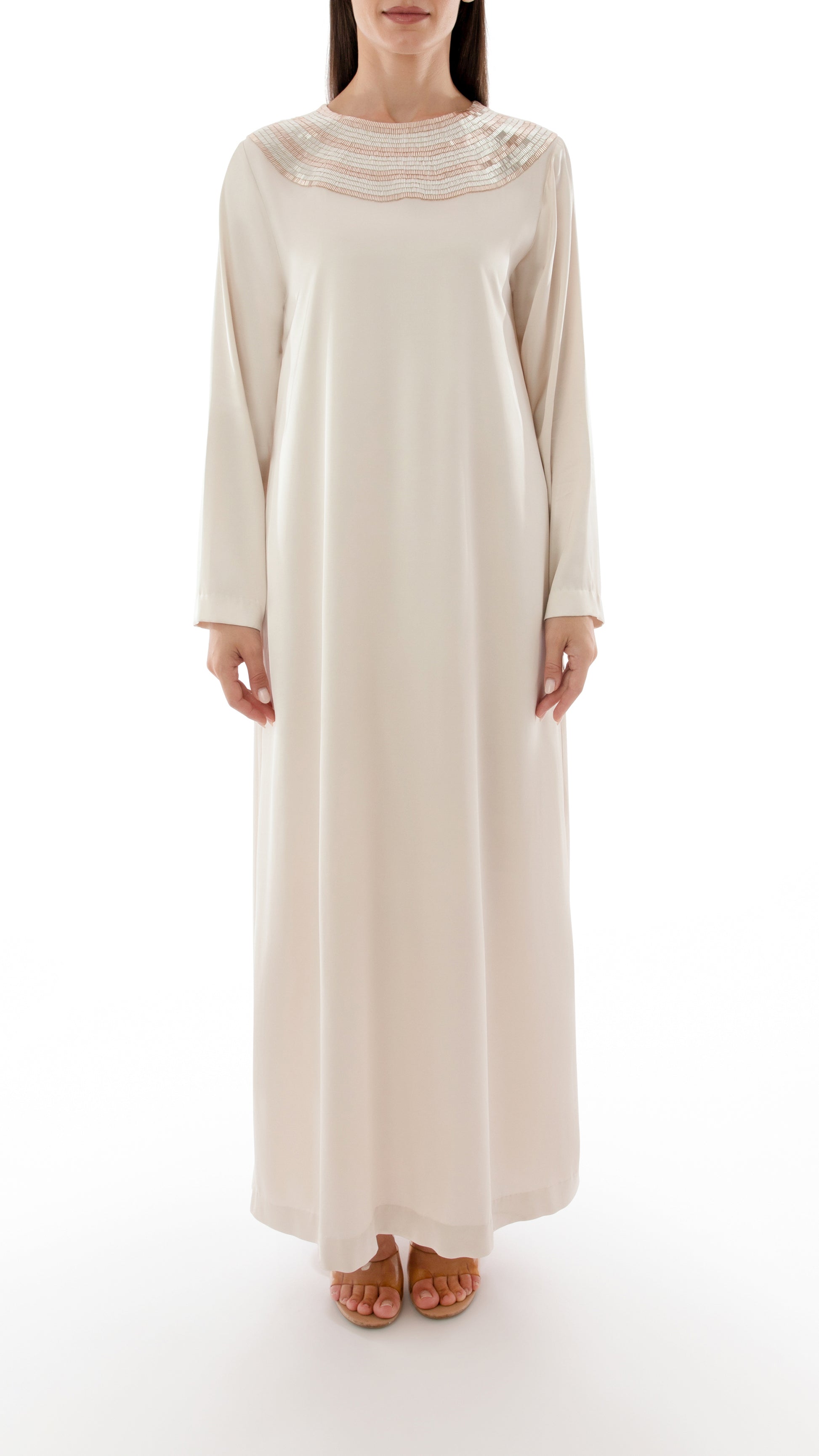 Embellished Neck Detail Dress