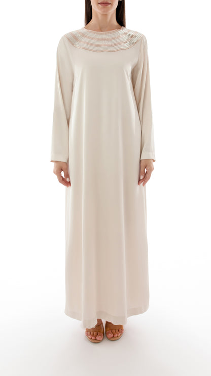 Embellished Neck Detail Dress