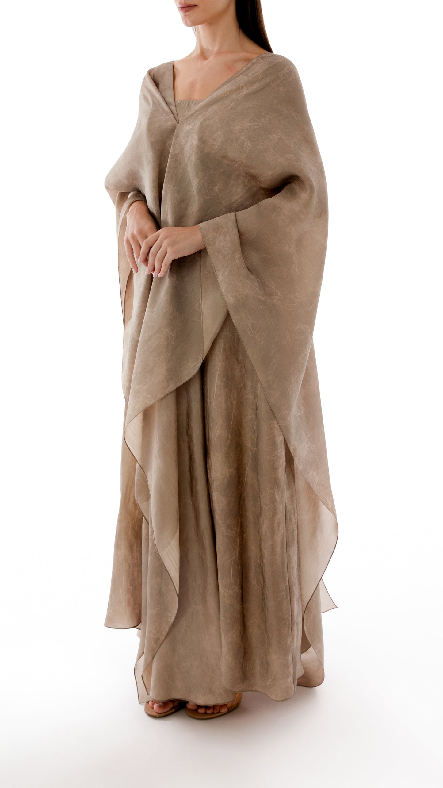 Draped Detail Caftan Top with Strappy Inner Dress