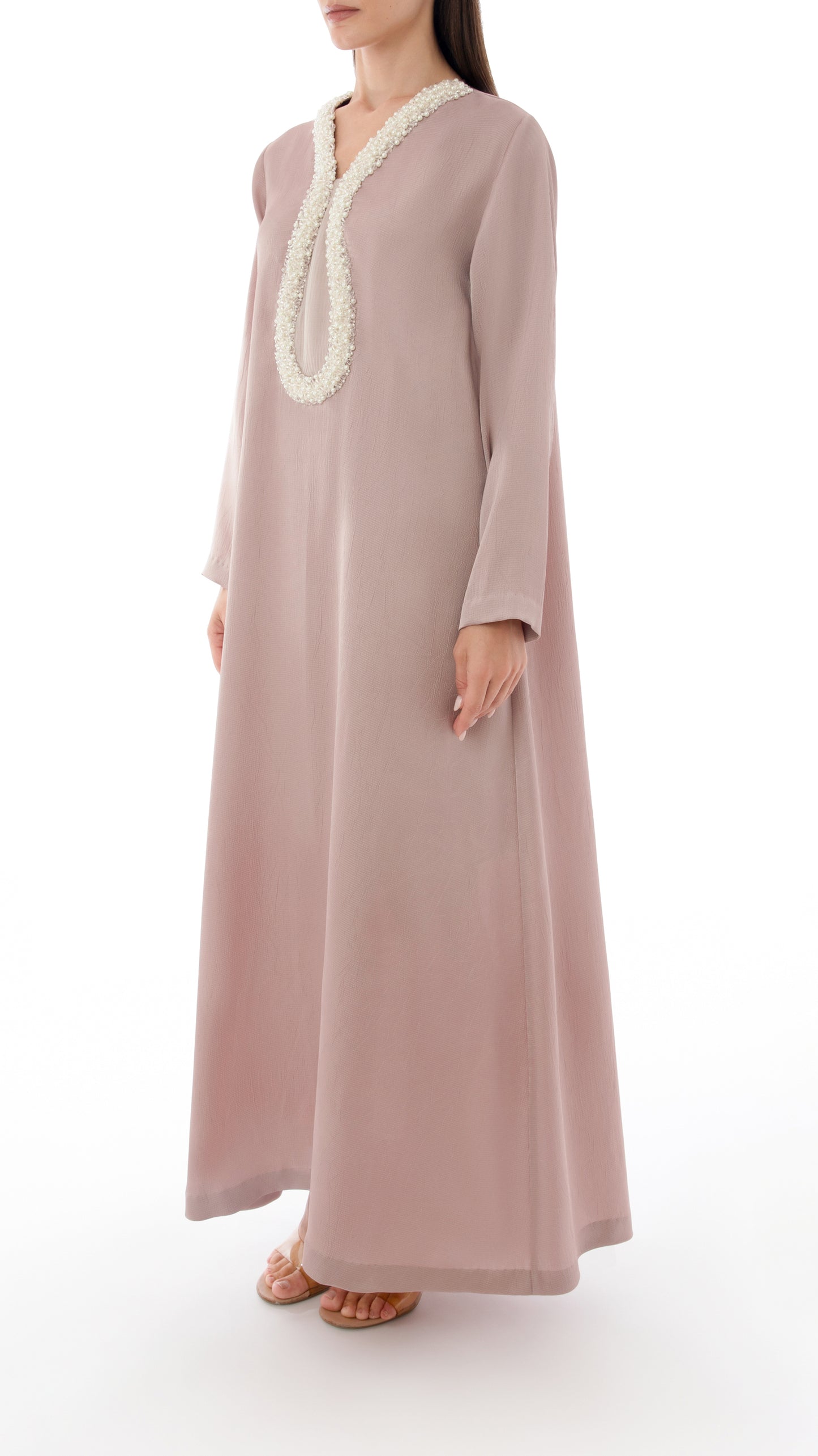 Intricate Embellished Neck Cut-Out Detail Dress