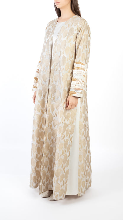 Embellished Sleeve Detail Long Coat